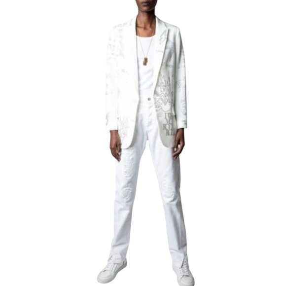 ZADIG & VOLTAIRE EMBROIDERED EMBELLISHED BLAZER SIZE M/L NEW - Picture 8 of 9